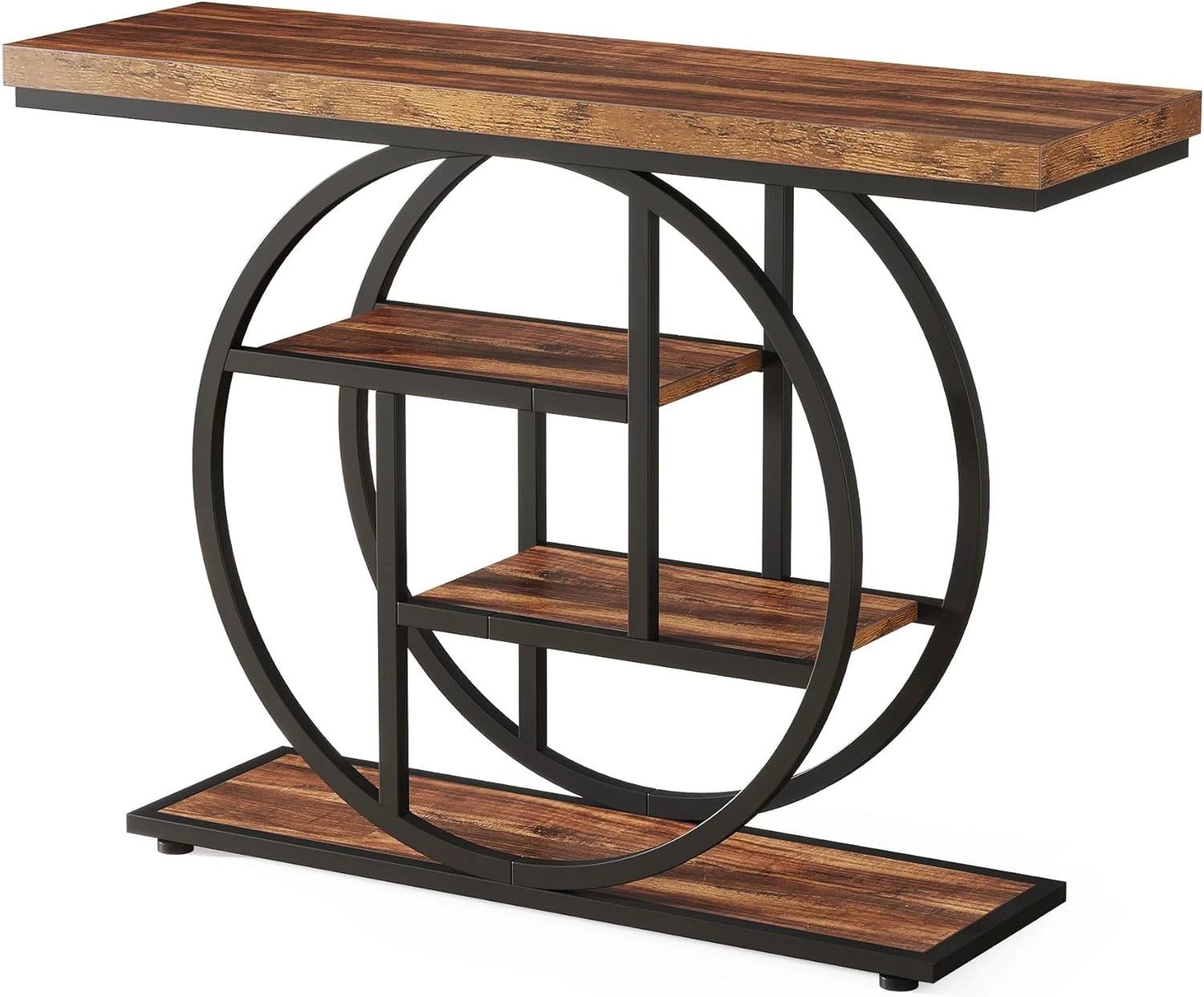 Tribesigns Console Table – 4-Tier, Rustic Brown