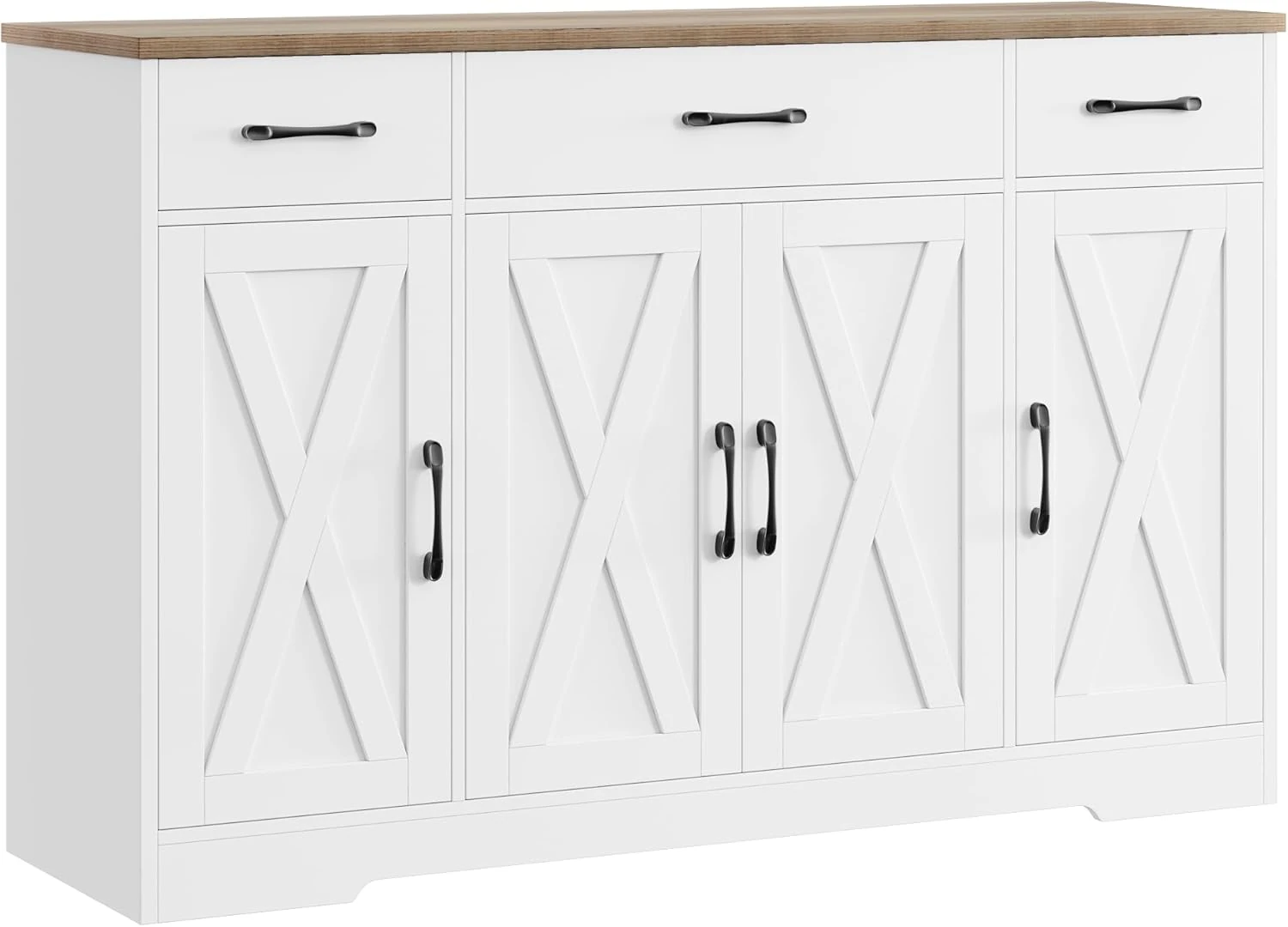 HOSTACK Buffet Cabinet – 55″ Sideboard with Drawers