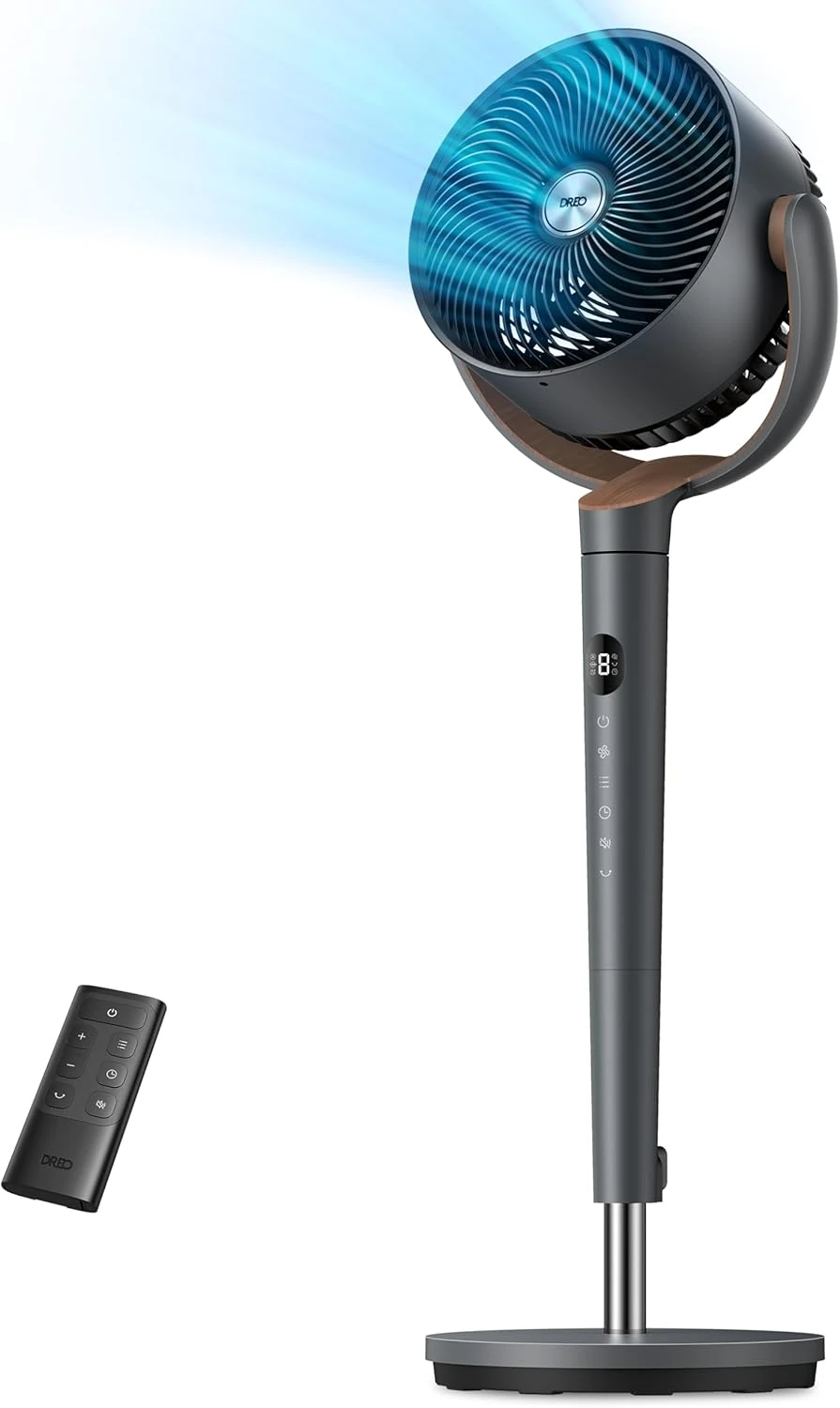 Dreo Standing Fan – Quiet DC Motor, 9 Speeds