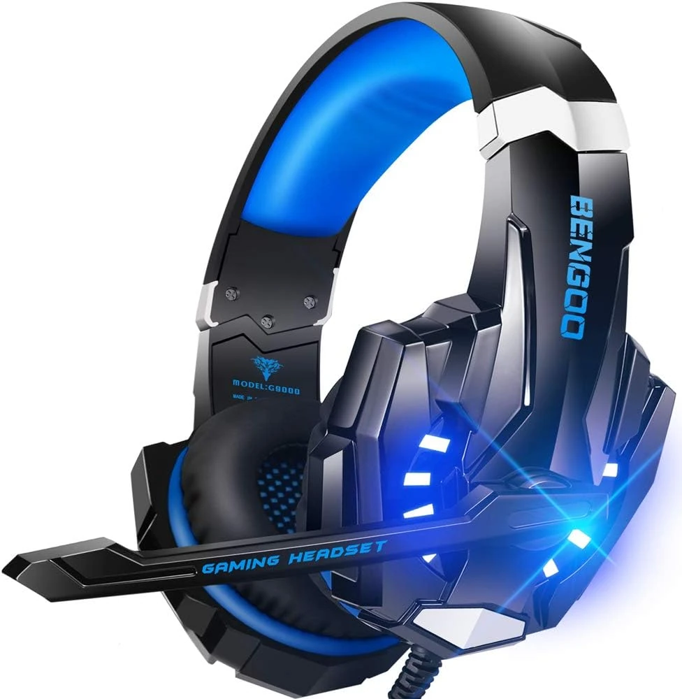 BENGOO G9000 Gaming Headset – Noise Cancelling, 7.1 Surround Sound, for PS4 PC Xbox One PS5 Controller