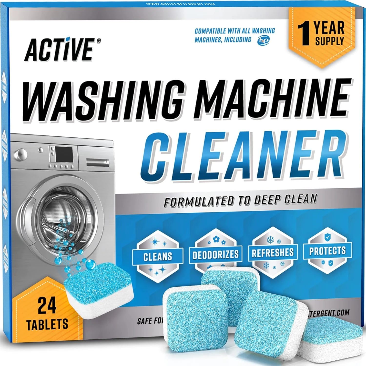ACTIVE Washing Machine Cleaner – 24 Pack, Eco-Friendly