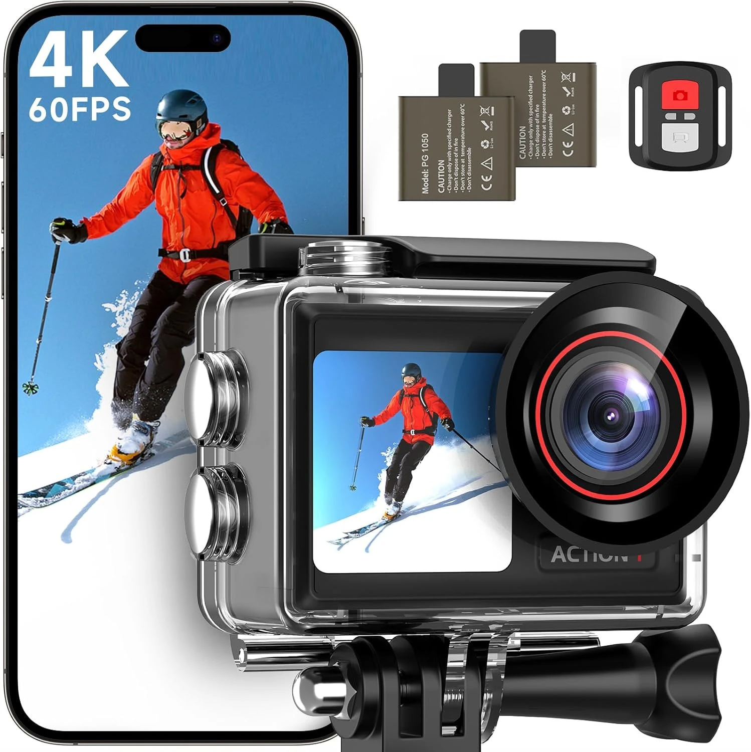 ODDV Action Camera – 4K60FPS, 132FT Waterproof