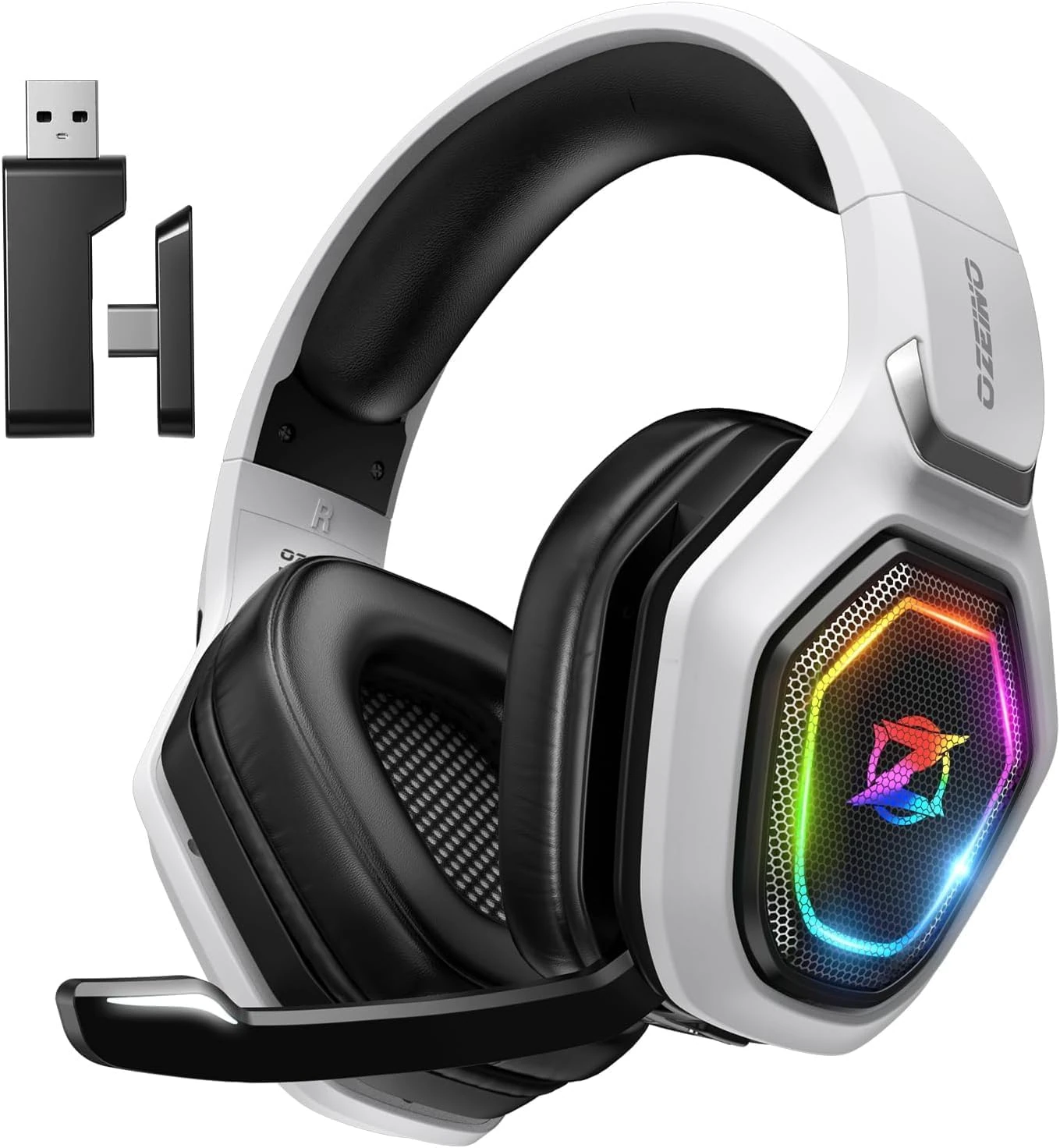 Ozeino Wireless Gaming Headset – Lossless Audio, 40-Hr Battery