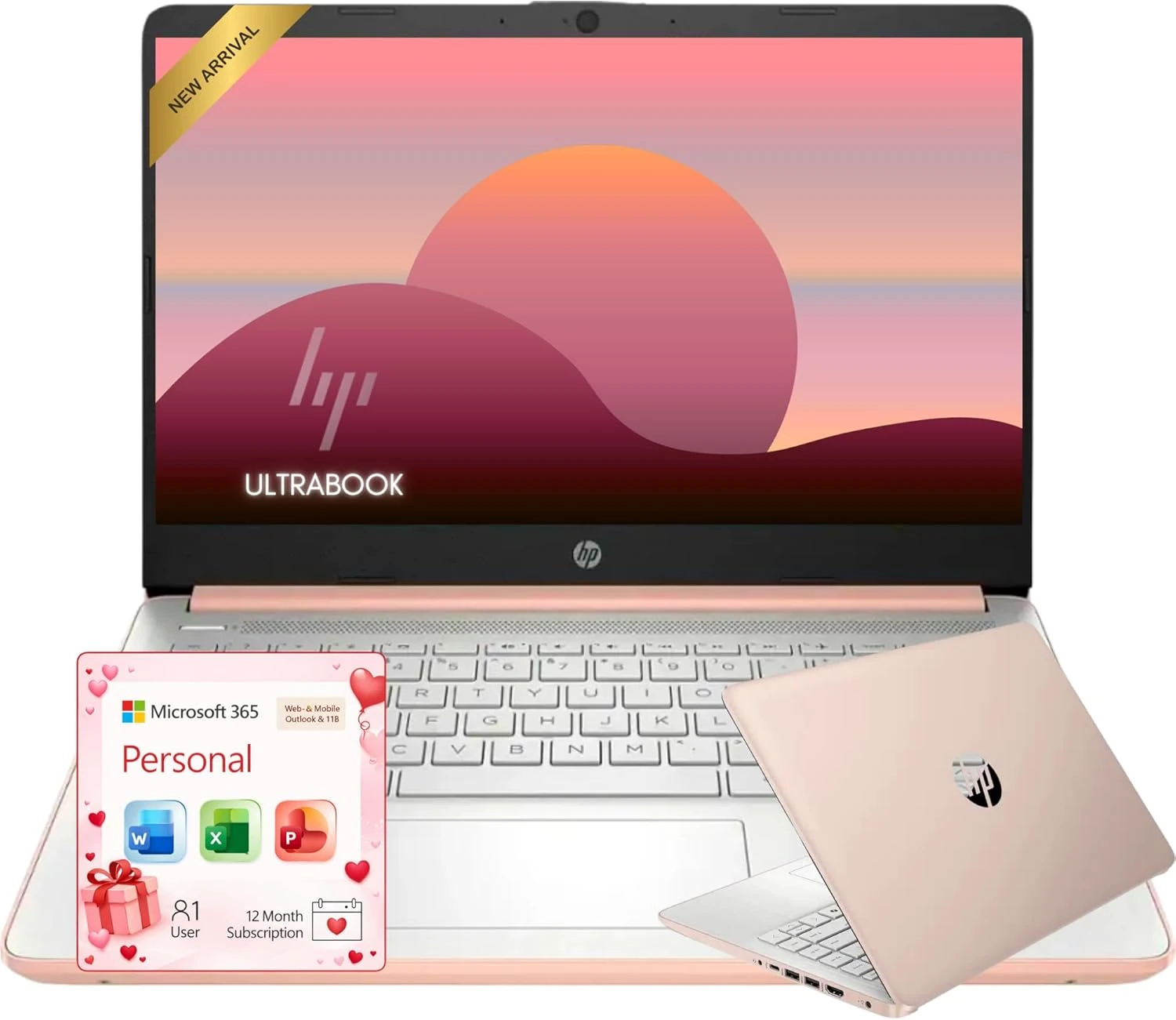 HP Ultrabook Laptop – Rose Gold, 8GB RAM, 1.1TB Storage