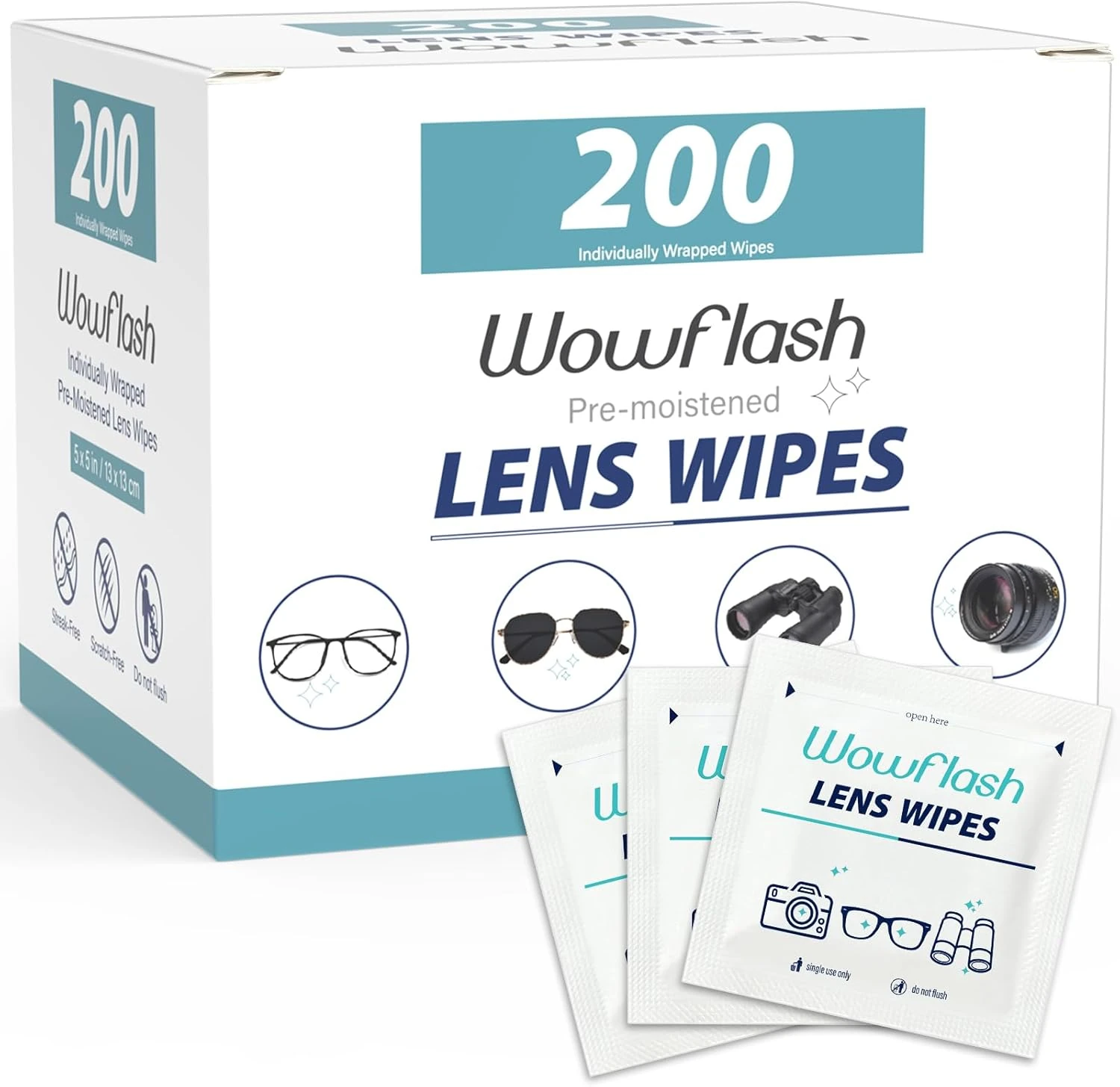 Wowflash Lens Wipes – Scratch-Free, Cleaning eyeglasses
