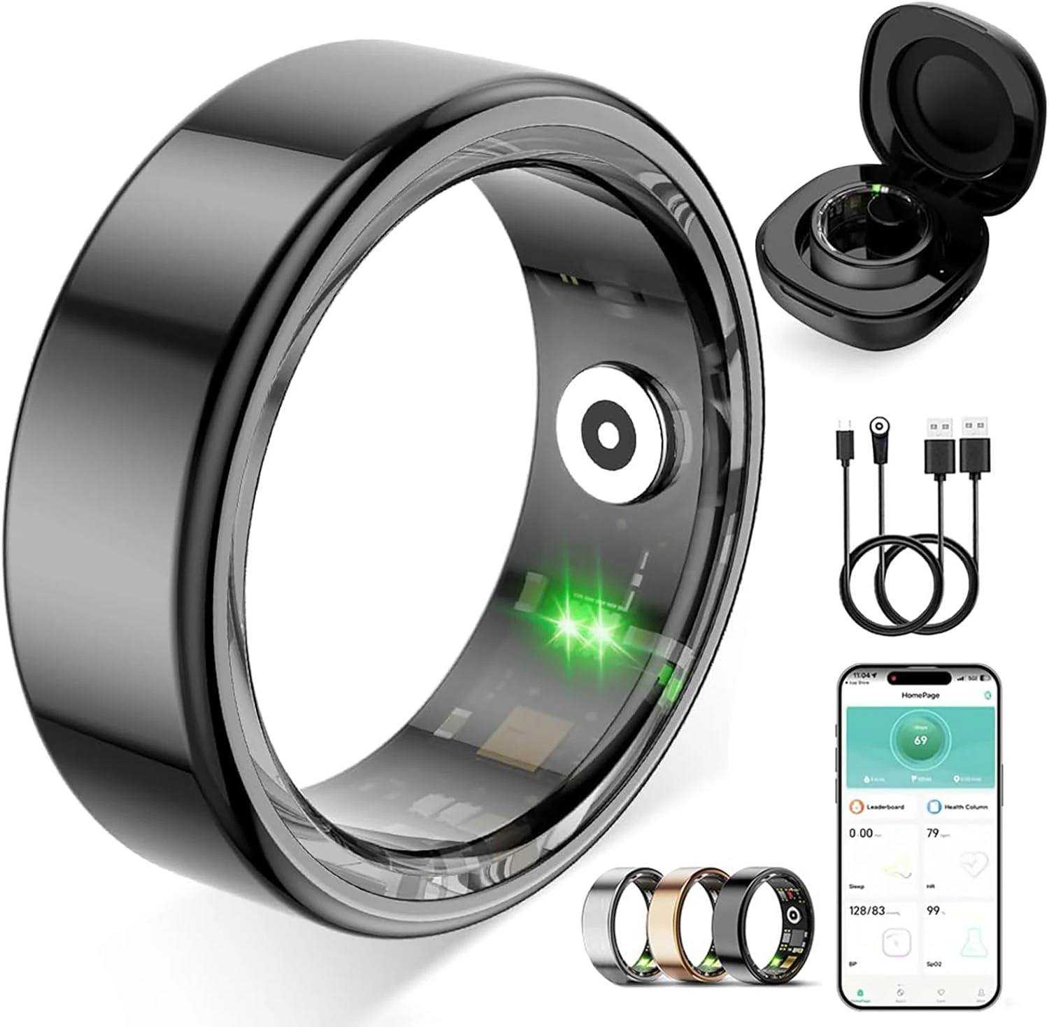 ZBNMY Smart Ring – Heart Rate & Sleep Monitoring, Activity Tracker