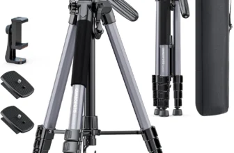 CAMBOFOTO 74″ Tripod – Aluminum, 360° Pan Head, For photographers and creators