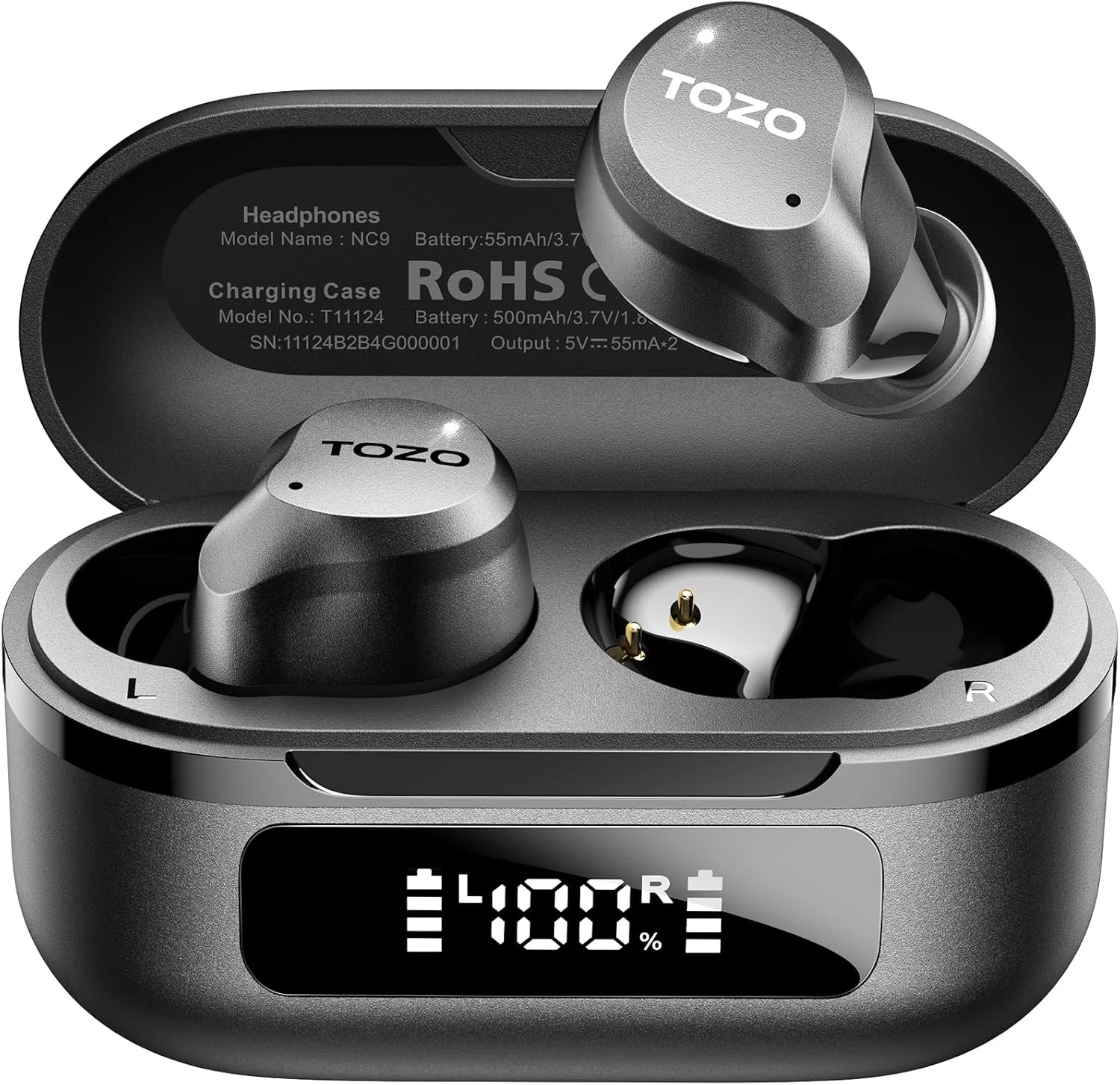 TOZO NC9 Wireless Earbuds – Noise Cancelling, 60H Playtime, Immersive Audio Experience