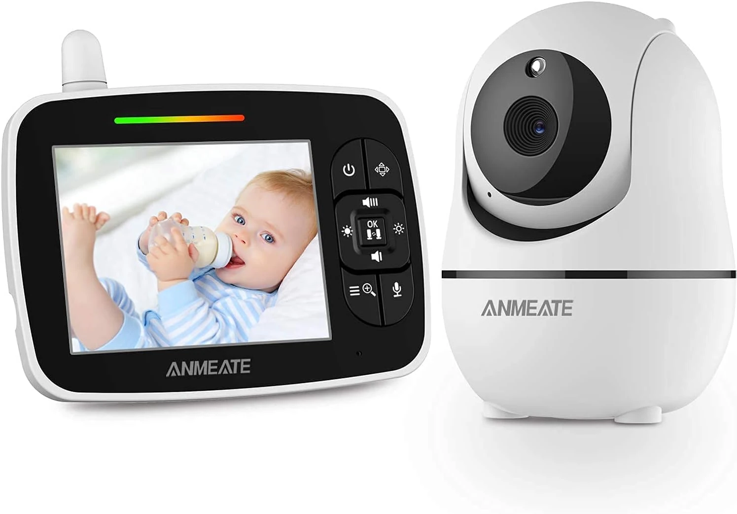 ANMEATE Baby Monitor – Pan-Tilt-Zoom, Night Vision