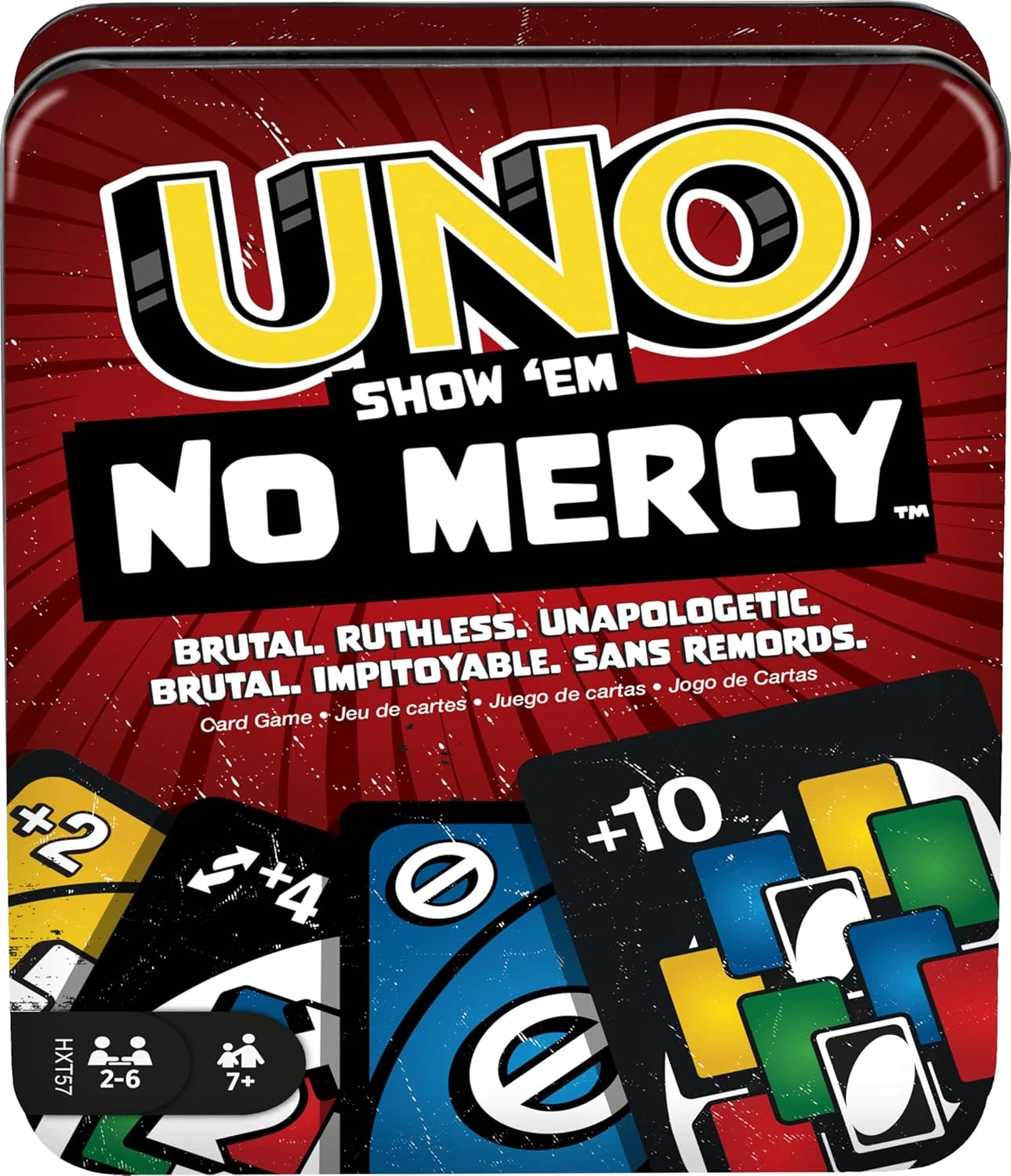 Mattel UNO Show ‘em No Mercy Card Game – Travel Tin