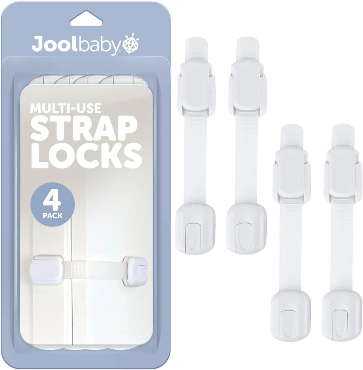 Jool Baby Child Safety Strap Locks – 4 Pack, 3M Adhesive