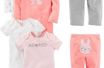 Carter’s Simple Infant Bodysuits & Pants Set – 6-Piece, Mixed Sleeves