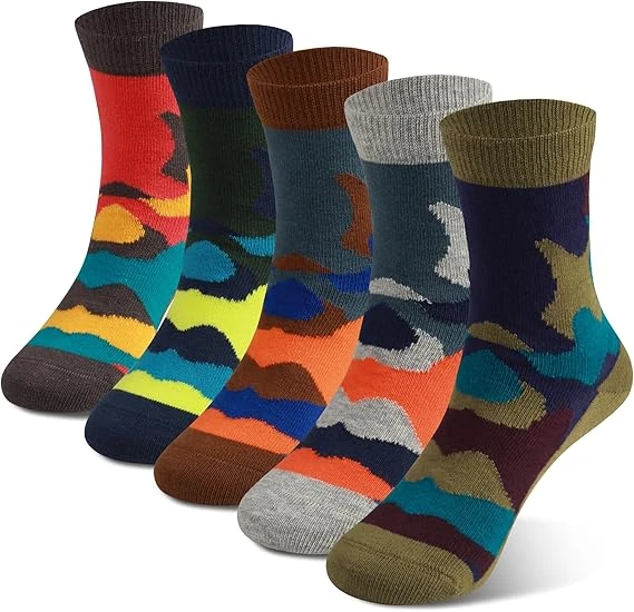 COTTON DAY Kids Crew Socks – Bright Colorful Patterns