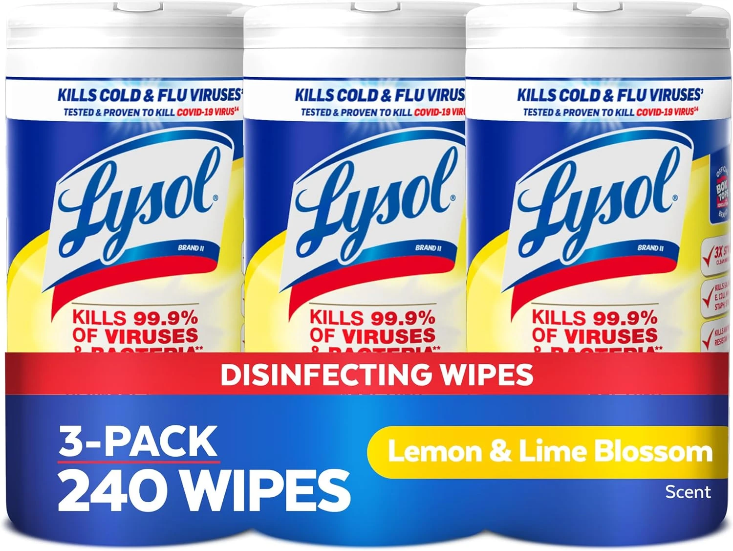 Lysol Disinfectant Wipes – Lemon & Lime, 240 Total Count