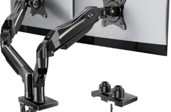 HUANUO Dual Monitor Stand – Fully Adjustable, VESA Mount for 13–32″ Computer Screens