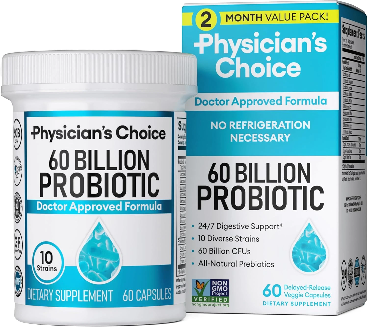 Physicians Probiotics – 60 Billion CFU, 10 Strains