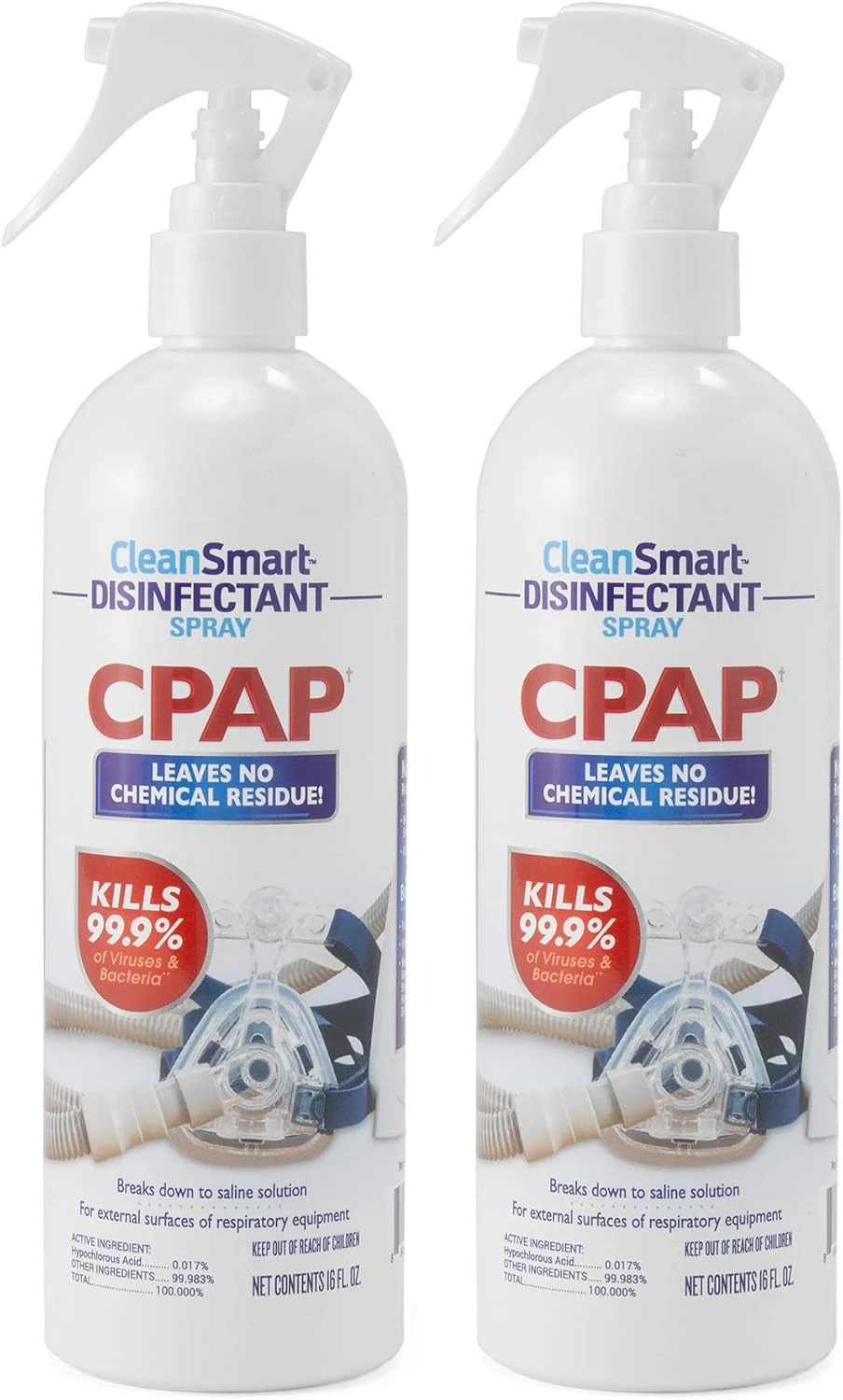 CleanSmart CPAP Spray – Kills 99.9% Bacteria, No Residue