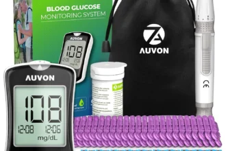 AUVON Blood Glucose Monitor Kit – 50 Strips, No Coding