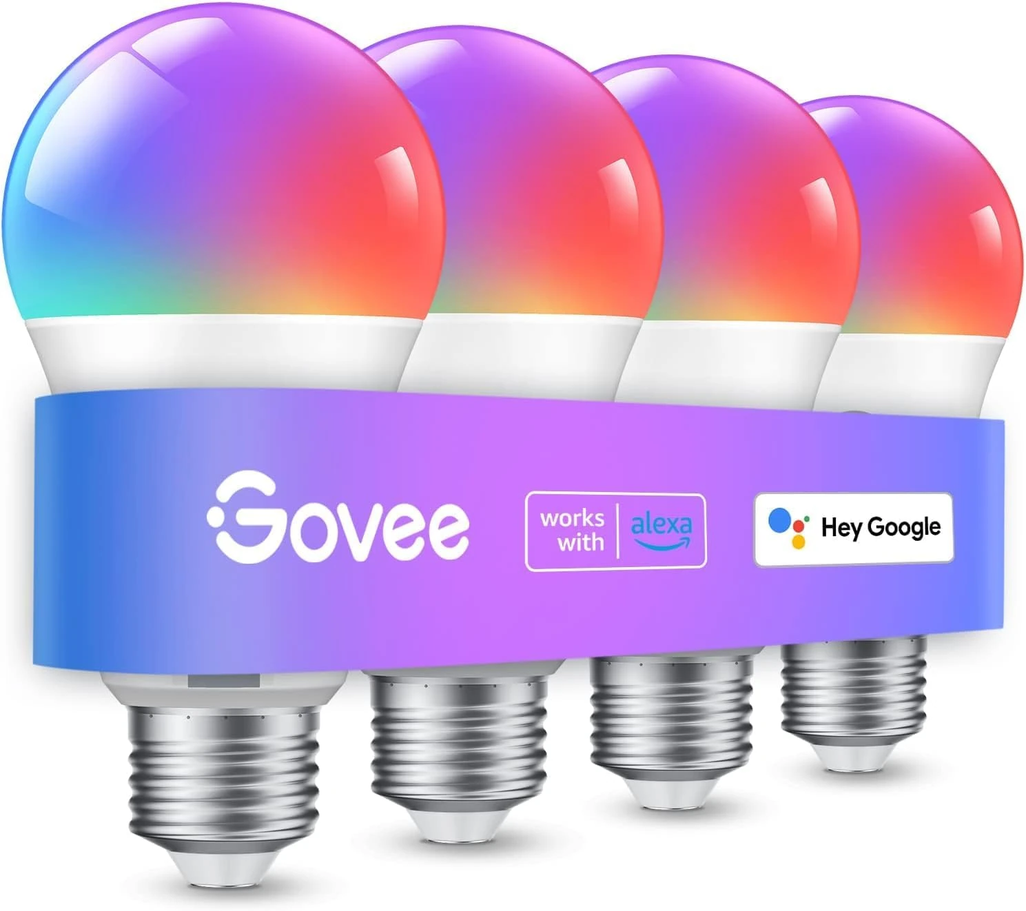 Govee Smart Light Bulbs – 16 Million Colors, WiFi & Bluetooth LED, 800 Lumens
