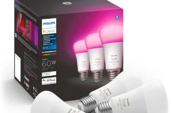 Philips Hue A19 LED Smart Light Bulb – 60W White & Color Ambiance, Works with Alexa