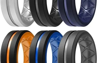 Egnaro Men’s Silicone Ring – 8mm Width, 2mm Thickness, Rubber Bands