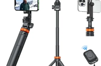EUCOS 62-inch Phone Tripod – Extendable Stand & Remote Selfie Stick, For Iphone & Android