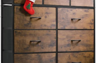 WLIVE 9-Drawer Dresser – Fabric Bins, Rustic Brown