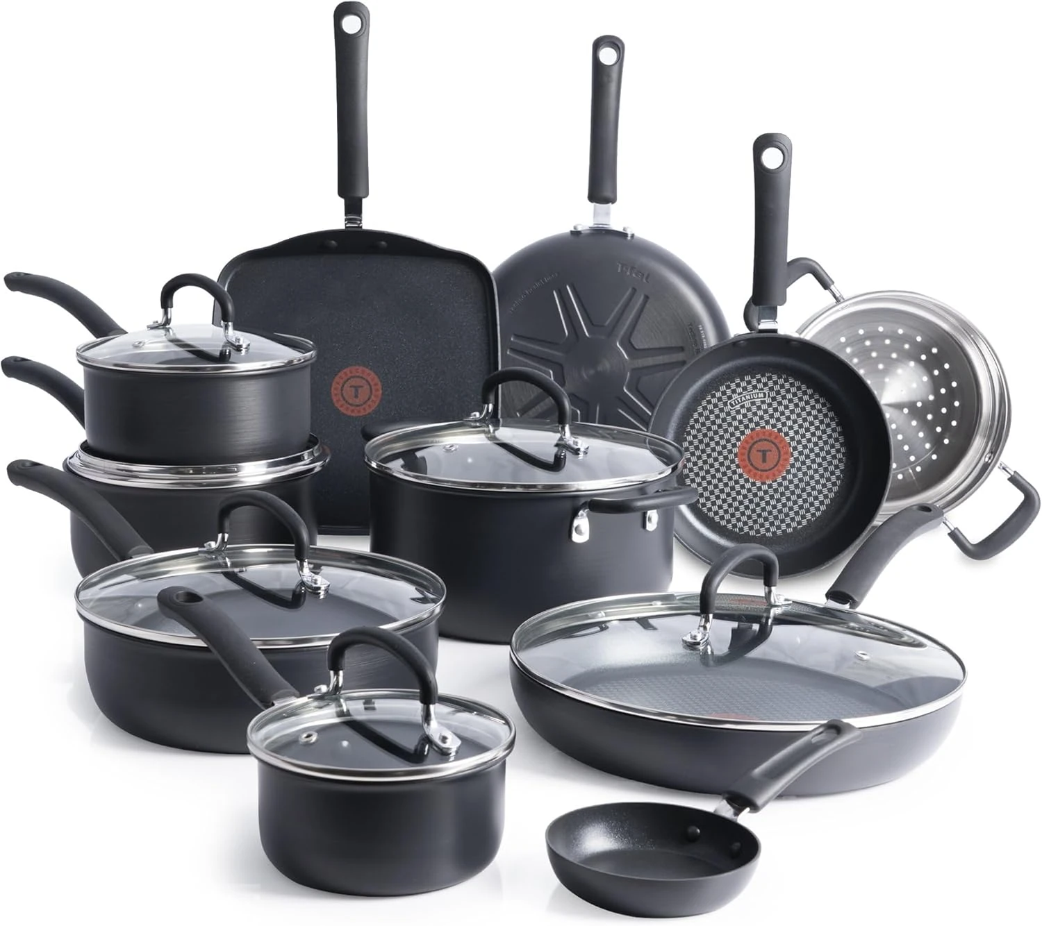 T-Fal Cookware Set – Hard Anodized, Nonstick, 17-Piece