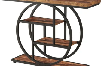 Tribesigns Console Table – 4-Tier, Rustic Brown