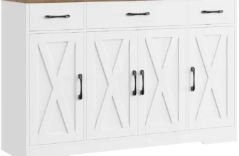 HOSTACK Buffet Cabinet – 55″ Sideboard with Drawers
