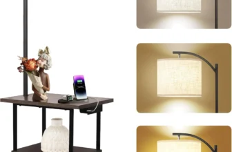 PESRAE Floor Lamp Table – USB & Type-C Charging