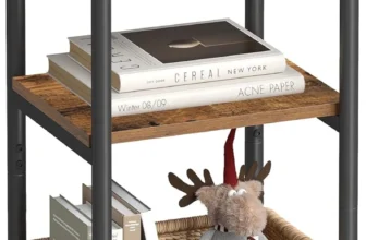VASAGLE Side Table – Rustic Brown, Classic Black
