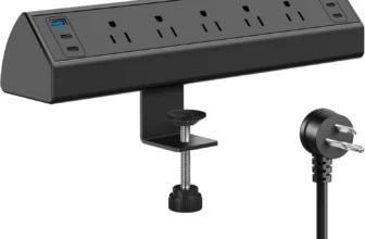 Jgstkcity Desk Clamp Power Strip – 4 USB C Ports, 5 Outlets
