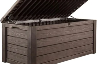 Keter Westwood Storage Box – 150 Gallon Resin, Brown