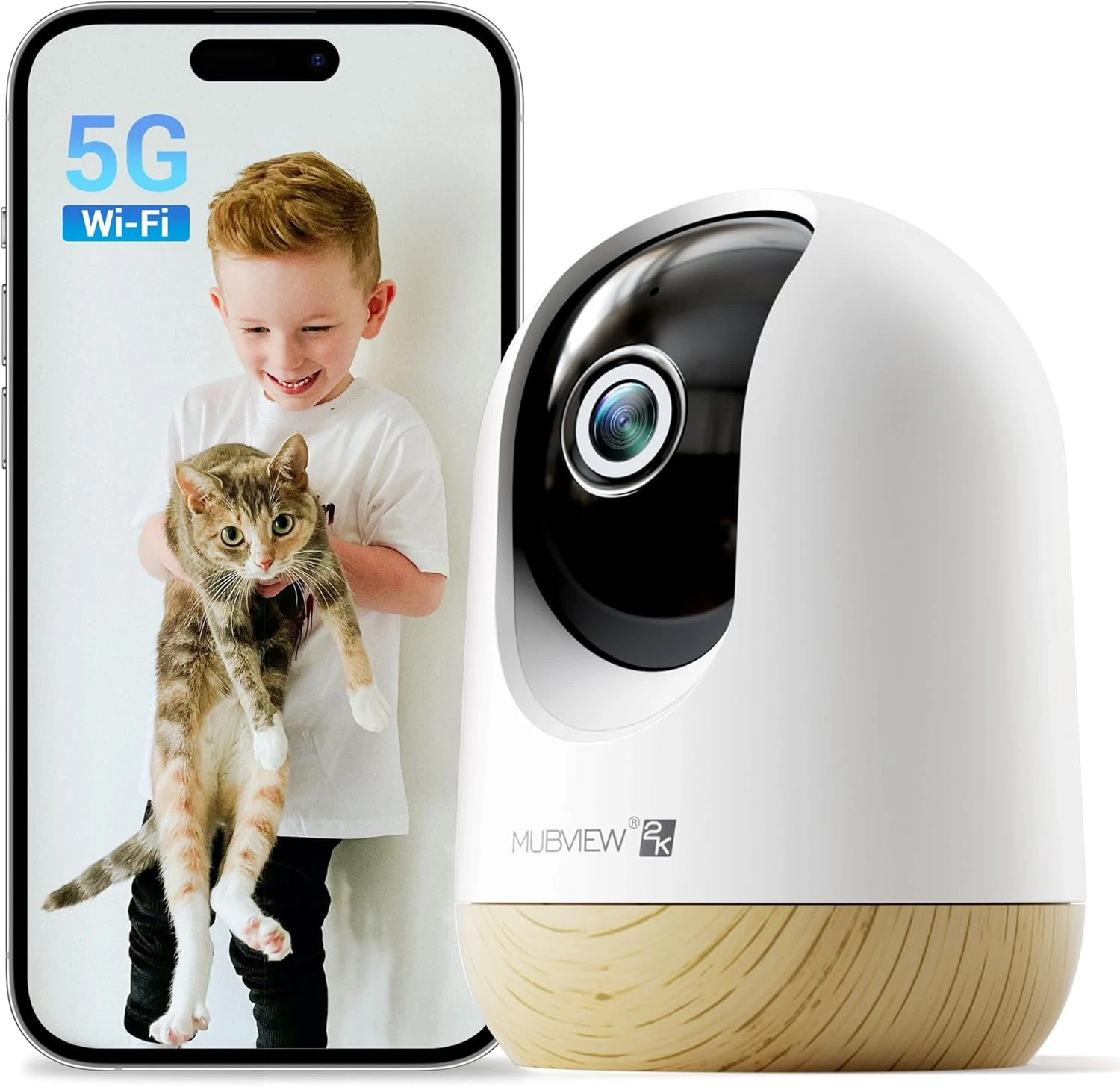 MUBVIEW Pet Camera – 2K Night Vision, Auto Tracking