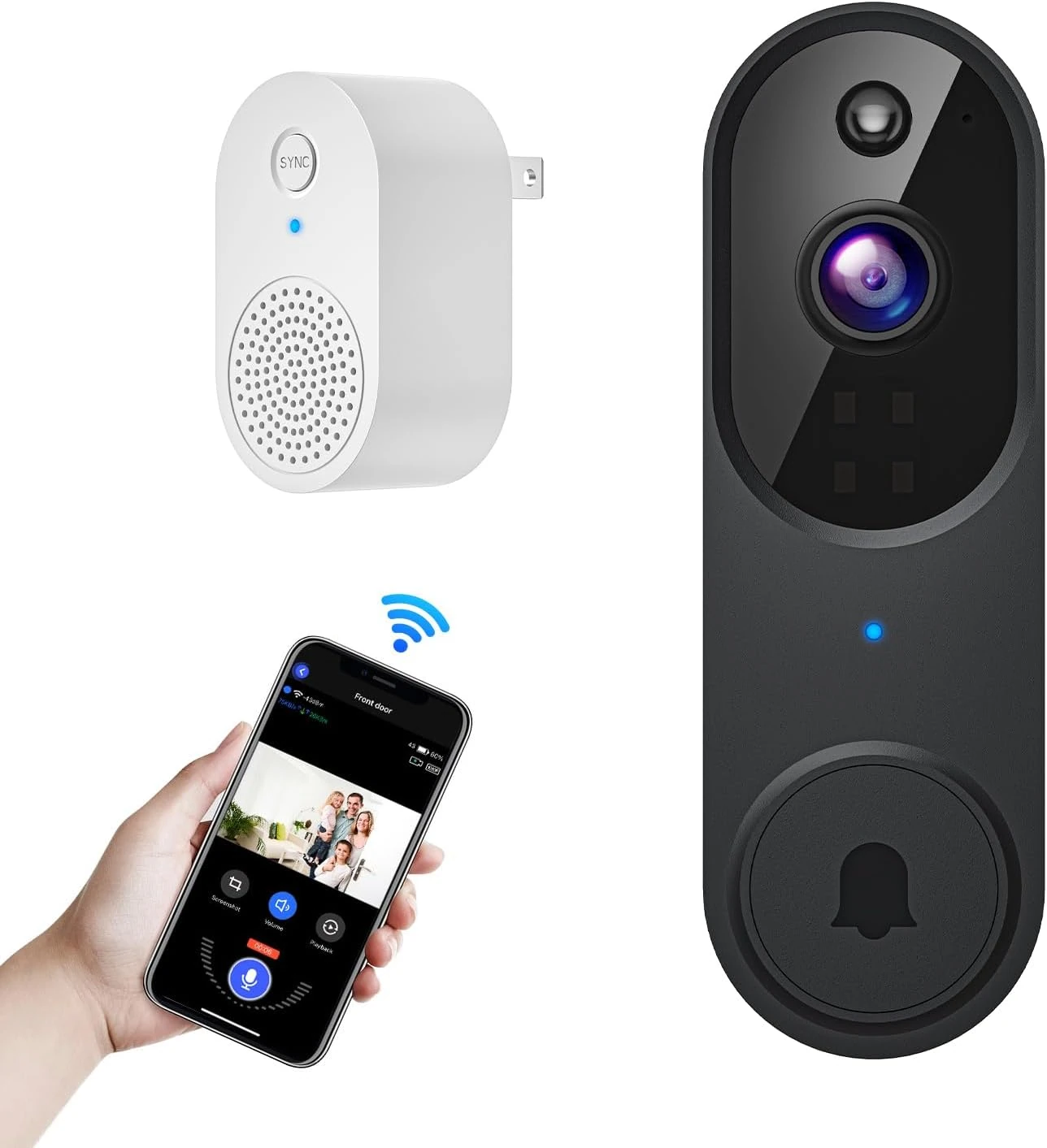 Orbitell Video Doorbell – 1080p Wi-Fi, AI Motion Detection