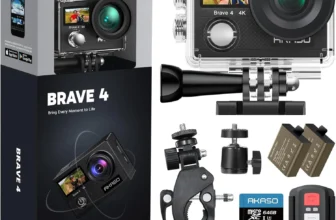 AKASO Brave 4 Action Camera – 4K 30fps, 20MP, Waterproof