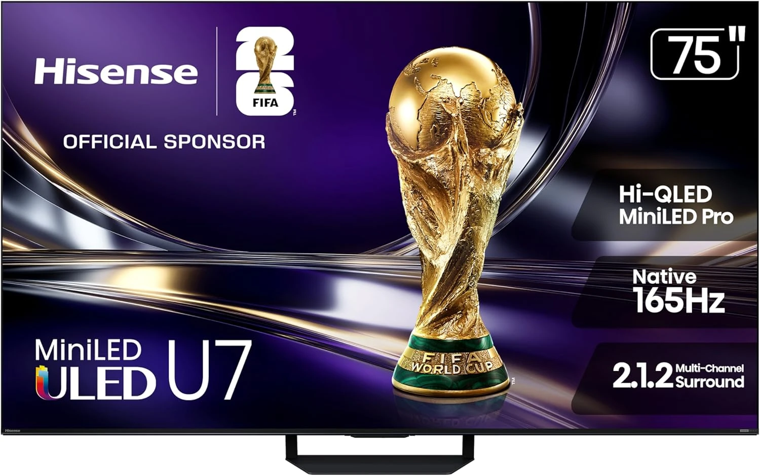 Hisense 75″ U7 Mini-LED TV – 4K UHD, 165Hz Refresh