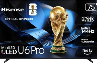 Hisense 75″ Mini-LED 4K UHD TV – Hi-QLED, 144Hz