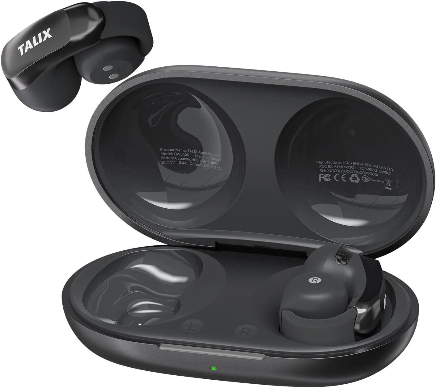TALIX AuraHalo G1 Earbuds – Open-Ear, 4 Mic, Bluetooth 5.3