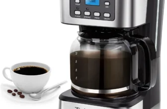 Taylor Coffee Maker – 12-Cup Programmable, Strong Brew Drip Coffee, Glass Carafe