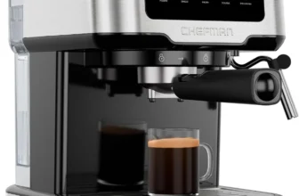 Chefman Espresso Machine – 15-Bar Pump, Steam Wand,  Latte & Cappuccino