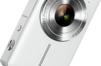CAMKORY Kids Digital Camera – 1080P 44MP, 16X Zoom,  32GB Micro Card