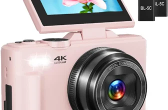 Gavonde Digital Camera – 4K, 180° Flip Screen, 18X Digital Zoom
