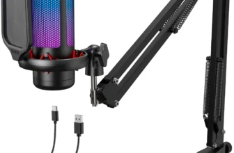 TONOR Gaming Microphone – USB, Boom Arm, Vocal Condenser, Mute Control