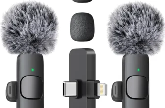 MAYBESTA Wireless Mini Microphone – 2 Pack Lavalier Clip-on Mic