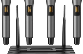 TONOR Wireless Microphones – 4×10 Channels, 200FT UHF Range