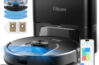 Tikom L8000 Plus Robot Vacuum – 6000Pa, Self-Emptying,  90 Days Capacity, LiDAR Navigation