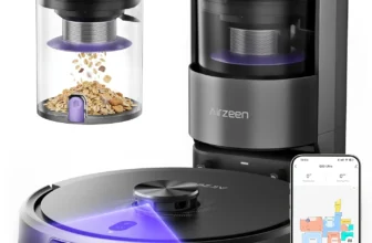 Airzeen Q20 Ultra Robot Vacuum – 6000Pa Suction, Self-Emptying, LiDAR Navigation, Schedule