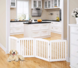 PAWLAND Wooden Pet Gate – 24″ Foldable, 4 Panels